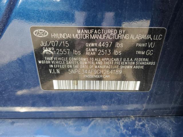 5NPE34AF9GH264189 - 2016 HYUNDAI SONATA SPORT 蓝色 照片 12