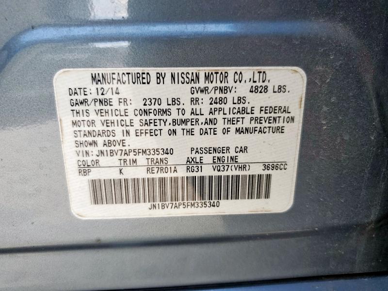 JN1BV7AP5FM335340 - 2015 INFINITI Q50 BASE GRAY photo 13