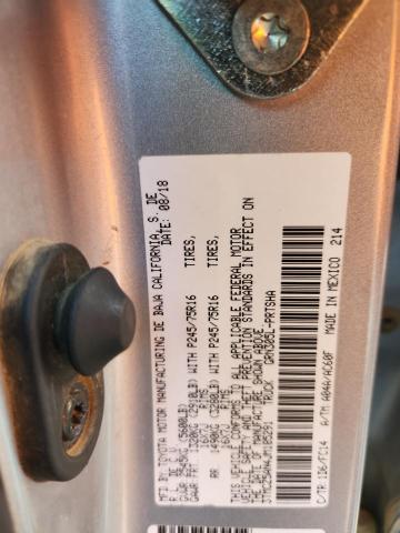 3TMCZ5AN4JM185291 - 2018 TOYOTA TACOMA DOUBLE CAB SILVER photo 12