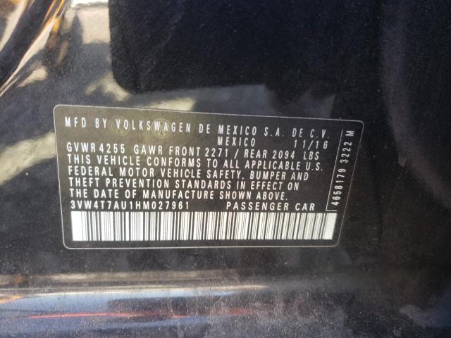 3VW4T7AU1HM027961 - 2017 VOLKSWAGEN GTI S BLACK photo 13