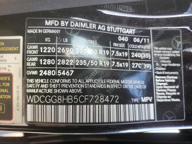 WDCGG8HB5CF728472 - 2012 MERCEDES-BENZ GLK 350 4MATIC BLACK photo 13