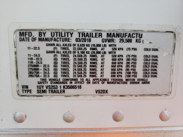 1UYVS2531K3506518 - 2019 UTILITY TRAILER Ağ foto 10