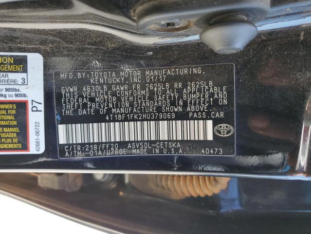 4T1BF1FK2HU379069 - 2017 TOYOTA CAMRY LE 蓝色 照片 12