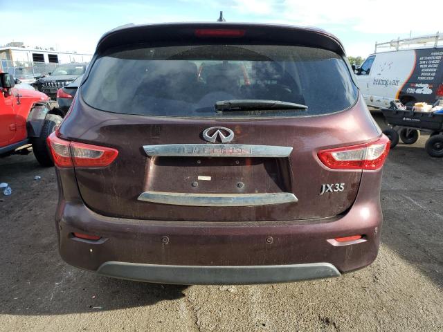 5N1AL0MNXDC302462 - 2013 INFINITI JX35 BURGUNDY photo 6