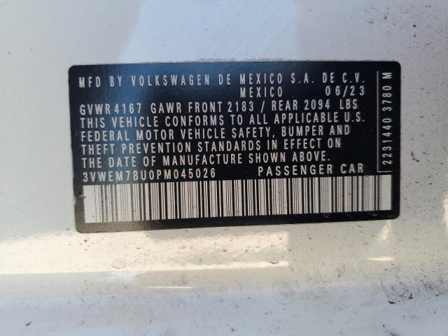 3VWEM7BU0PM045026 - 2023 VOLKSWAGEN JETTA SE 白色 照片 12