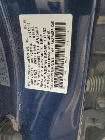 1HGCR3F80HA009693 - 2017 HONDA ACCORD EXL BLUE photo 12