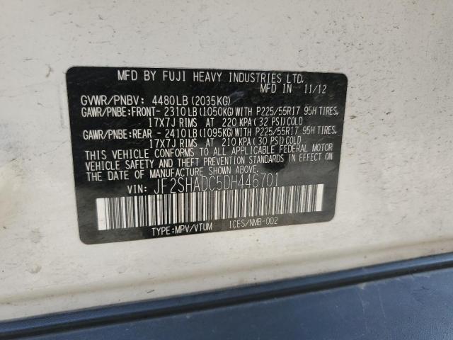 JF2SHADC5DH446701 - 2013 SUBARU FORESTER 2.5X PREMIUM WHITE photo 13