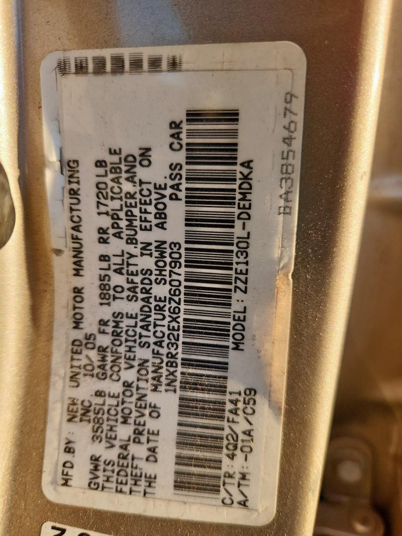 1NXBR32EX6Z607903 - 2006 TOYOTA COROLLA CE 棕色 照片 12