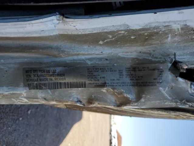 3C6JR6DT3MG706924 - 2021 RAM 1500 CLASSIC TRADESMAN محروق صورة 10