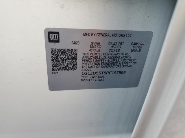 1G1ZD5ST5PF197599 - 2023 CHEVROLET MALIBU LT WHITE photo 13