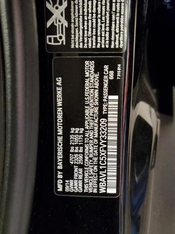 WBAVL1C5XFVY33209 - 2015 BMW X1 XDRIVE28I BLACK photo 12