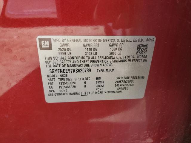 3GYFNEEY7AS620789 - 2010 CADILLAC SRX PERFORMANCE COLLECTION Қызыл фото 12