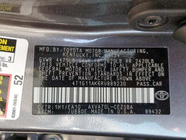4T1G11AK6RU889230 - 2024 TOYOTA CAMRY SE NIGHT SHADE CHARCOAL photo 13