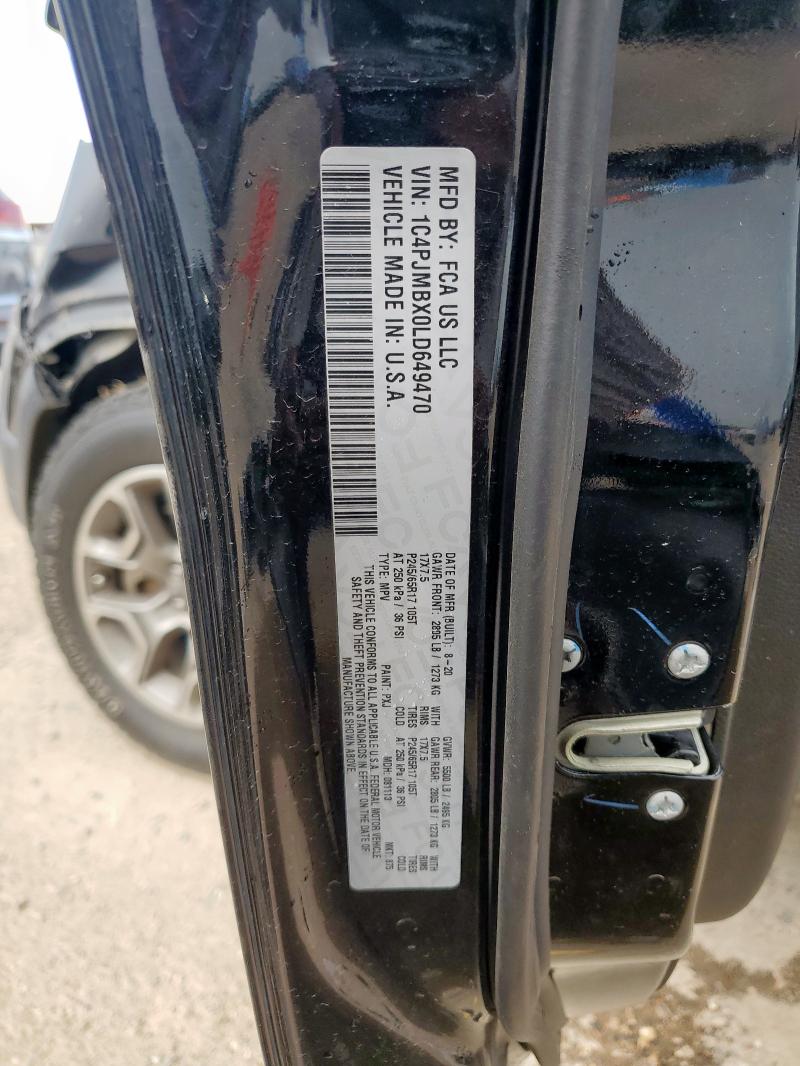 1C4PJMBX0LD649470 - 2020 JEEP CHEROKEE TRAILHAWK BLACK photo 13