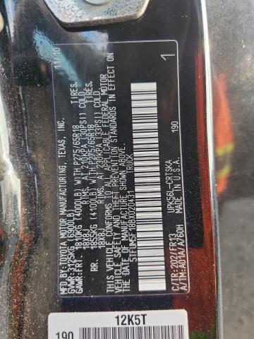 5TFUM5F18BX020431 - 2011 TOYOTA TUNDRA DOUBLE CAB SR5 BLACK photo 13