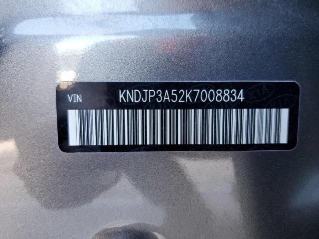 KNDJP3A52K7008834 - 2019 KIA SOUL + GRAY photo 12