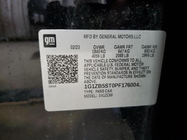 1G1ZB5ST0PF176004 - 2023 CHEVROLET MALIBU LS BLACK photo 12