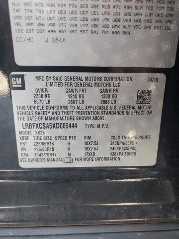 LRBFXCSA5KD005444 - 2019 BUICK ENVISION ESSENCE Қара фото 13