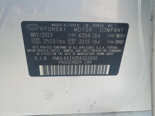 KMHL64JA3PA322450 - 2023 HYUNDAI SONATA SEL WHITE photo 12