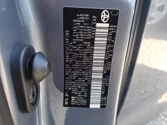 5YFB4MDE0SP244279 - 2025 TOYOTA COROLLA LE GRAY photo 12