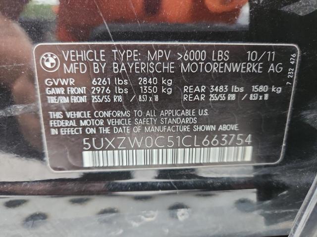 5UXZW0C51CL663754 - 2012 BMW X5 XDRIVE35D BLACK photo 13