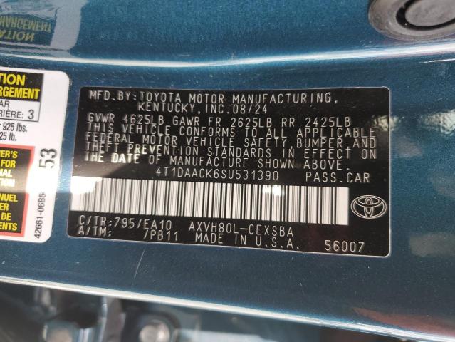4T1DAACK6SU531390 - 2025 TOYOTA CAMRY XSE TEAL photo 12
