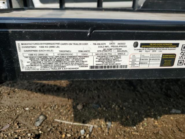 4YMBU1014NT022601 - 2022 UTILITY TRAILER შავი ფოტო 10