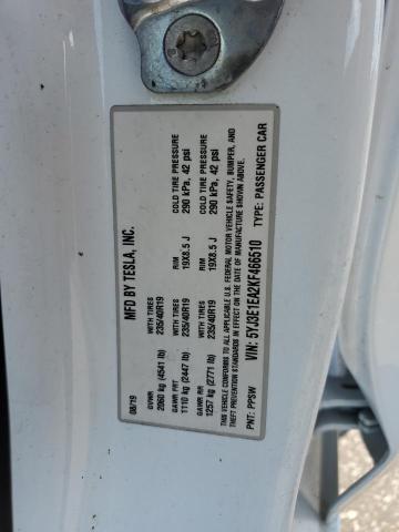 5YJ3E1EA2KF466510 - 2019 TESLA MODEL 3 WHITE photo 12