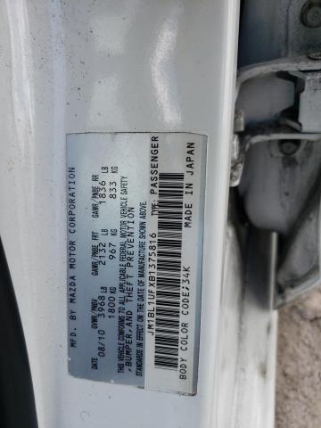 JM1BL1UFXB1375816 - 2011 MAZDA 3 I WHITE photo 13