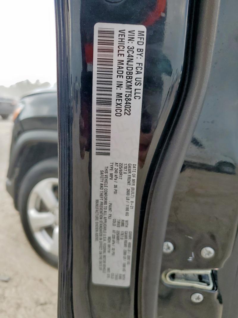 3C4NJDBBXMT584022 - 2021 JEEP COMPASS LATITUDE შავი ფოტო 13