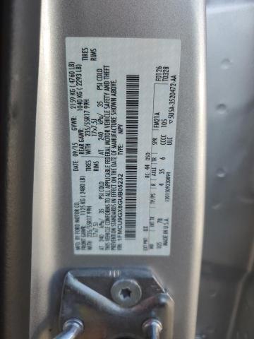 1FMCU9GX8GUB05232 - 2016 FORD ESCAPE SE SILVER photo 13