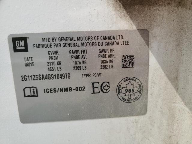 2G11Z5SA4G9104979 - 2016 CHEVROLET IMPALA LS თეთრი ფოტო 12