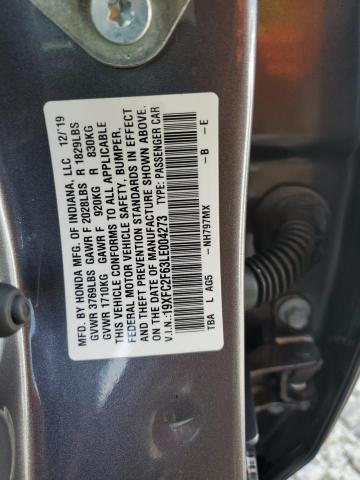 19XFC2F63LE004273 - 2020 HONDA CIVIC LX 灰色 照片 12