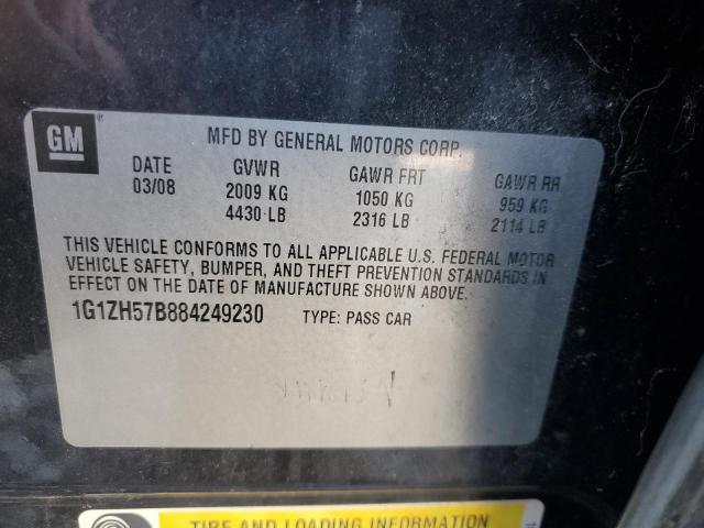 1G1ZH57B884249230 - 2008 CHEVROLET MALIBU 1LT BLACK photo 12