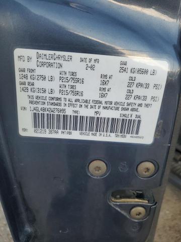 1J4GL48K42W276095 - 2002 JEEP LIBERTY SPORT 蓝色 照片 13