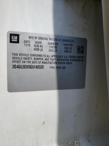 2G4GL5EX8G9140320 - 2016 BUICK REGAL 白色 照片 12