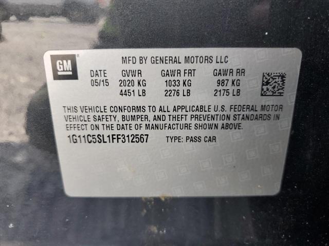 1G11C5SL1FF312567 - 2015 CHEVROLET MALIBU 1LT GRAY photo 12