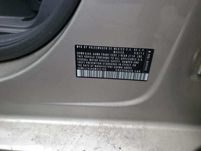 3VWLL7AJ6DM222790 - 2013 VOLKSWAGEN JETTA TDI GOLD photo 12
