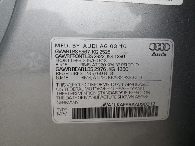 WA1LKAFP6AA090312 - 2010 AUDI Q5 PREMIUM PLUS SILVER photo 14