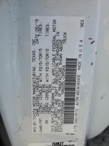 5TFTX4CN1FX062448 - 2015 TOYOTA TACOMA ACCESS CAB Ağ foto 12