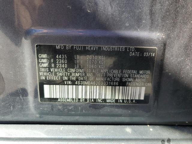 4S3BMBA62E3031686 - 2014 SUBARU LEGACY 2.5I GRAY photo 13