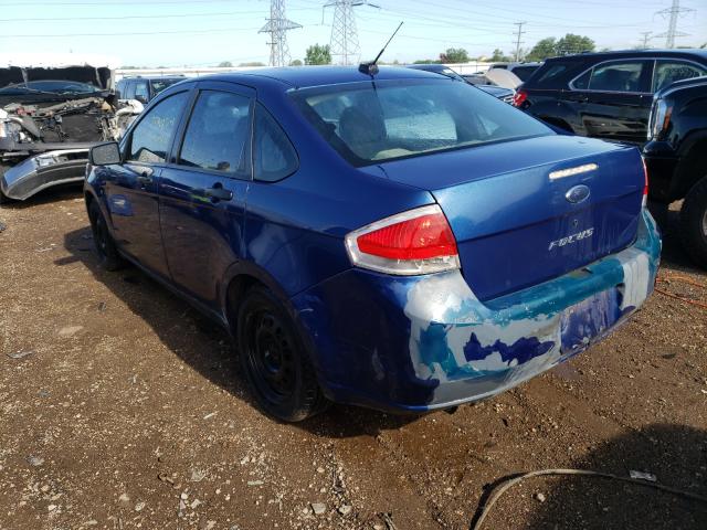 1FAHP34N58W276825 - 2008 FORD FOCUS S/SE BLUE photo 3