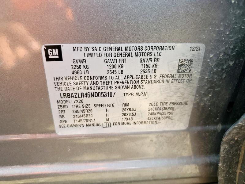 LRBAZLR46ND053107 - 2022 BUICK ENVISION PREFERRED GRAY photo 13