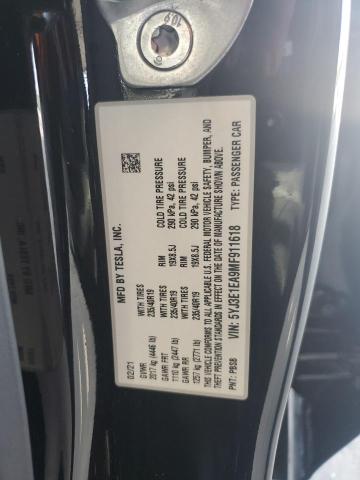 5YJ3E1EA9MF911618 - 2021 TESLA MODEL 3 黑色 照片 12