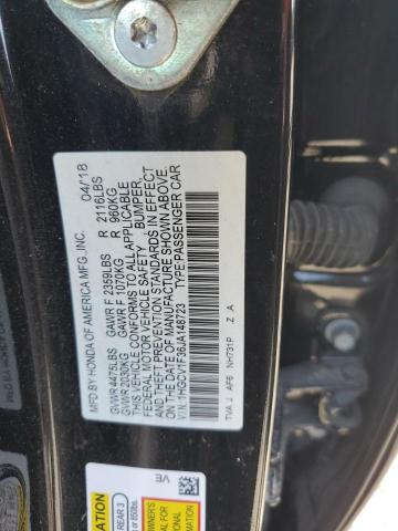 1HGCV1F36JA148723 - 2018 HONDA ACCORD SPORT أسود صورة 12