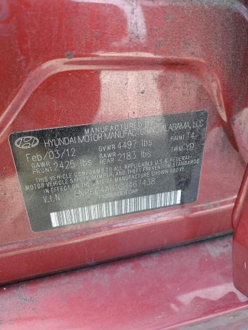 5NPEC4AB1CH467438 - 2012 HYUNDAI SONATA SE 红色 照片 13