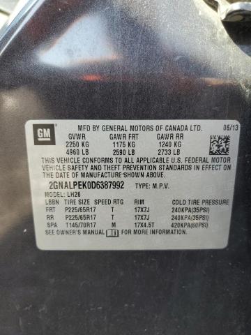 2GNALPEK0D6387992 - 2013 CHEVROLET EQUINOX LT CHARCOAL photo 13