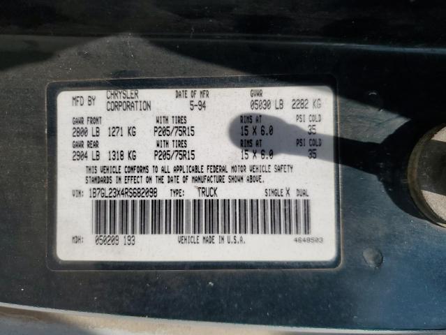 1B7GL23X4RS682098 - 1994 DODGE DAKOTA GREEN photo 13