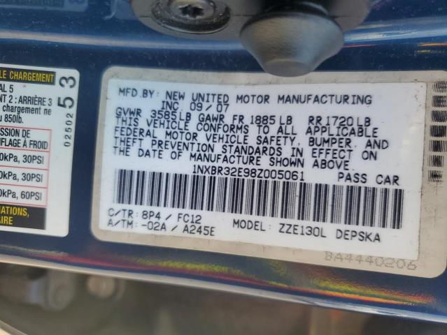 1NXBR32E98Z005061 - 2008 TOYOTA COROLLA CE ლურჯი ფოტო 13