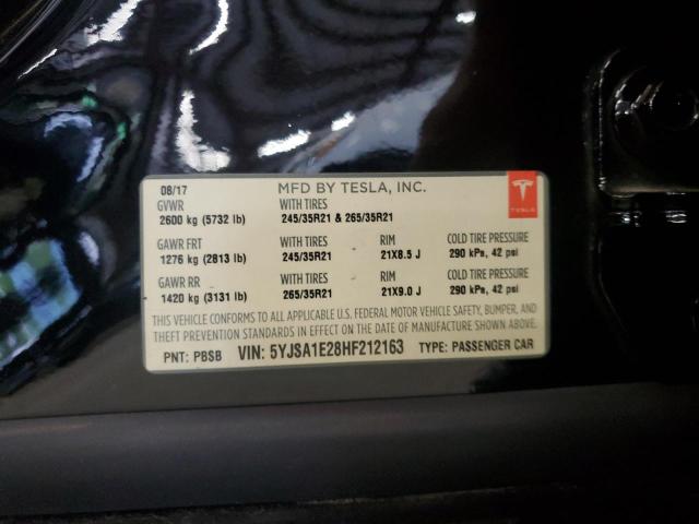 5YJSA1E28HF212163 - 2017 TESLA MODEL S 黑色 照片 13